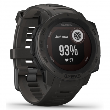 Smartwatch Garmin Instinct Solar, GPS, 16 Gb, Bluetooth, Negro
