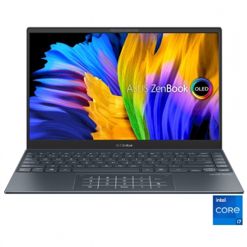 Portátil Asus ZenBook 13 UX325EA-KG793W, Intel Core i7 1165G7 con 16GB, 512Gb SSD, OLED FHD 13,3"-33,78 cm, Windows 11 Home - Gris Pino