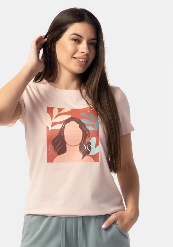 Camiseta de manga corta con estampado sostenible de Mujer TEX