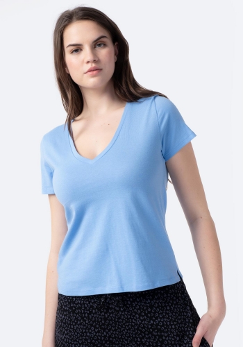 Camiseta lisa de algodón de Mujer TEX