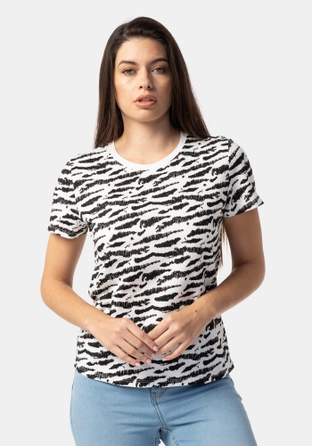 Camiseta de algodón con estampado sostenible de Mujer TEX
