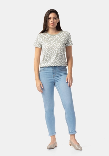 Camiseta de algodón con estampado sostenible de Mujer TEX