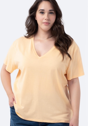 Camiseta lisa de algodón Tallas Grandes de Mujer TEX