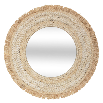 Espejo Trenzado ATMOSPHERA Celia 68 cm - Beige