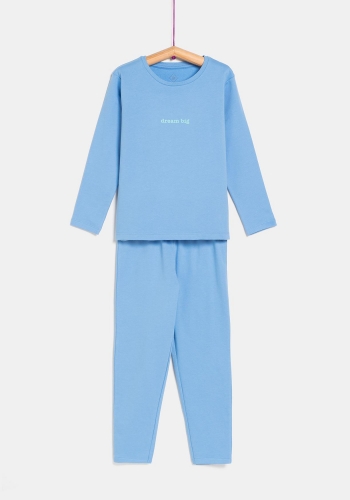 Pijama dos piezas largo afelpado sostenible Infantil TEX