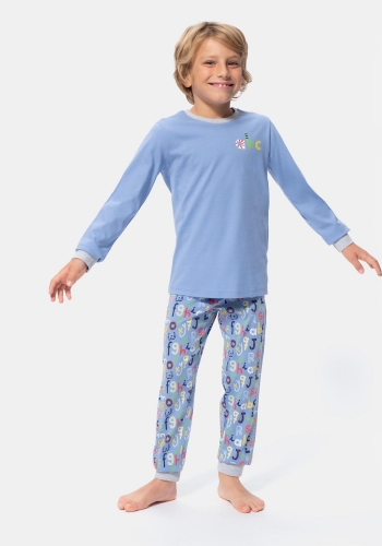 Pijama dos piezas estampado sostenible para Niño TEX