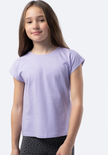 Camiseta lisa con cuello redondo sostenible de Niña TEX