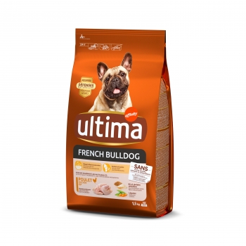 Pienso de pollo y arroz para perro Buldog Francés Ultima Dog 1,5 Kg.