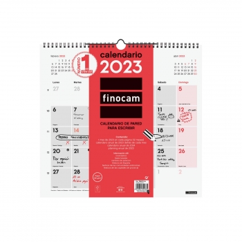 Calendario Pared Escribir L 2023 Finocam 34X32 cm