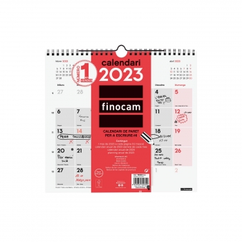 Calendario Pared Escribir M 2023 Finocam 26,5X24,5 cm
