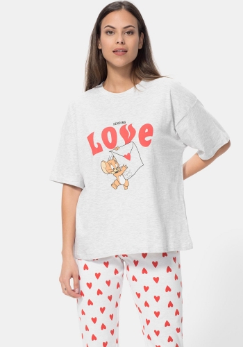 Pijama dos piezas con print y manga corta de Mujer WARNER BROS