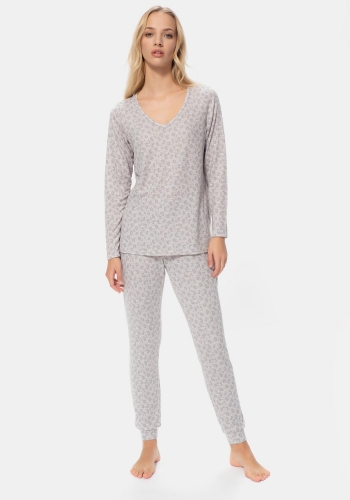 Pijama dos piezas de punto manga larga para Mujer TEX