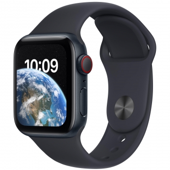 Apple Watch SE 2022 GPS 44 mm aluminio negro correa deportiva negra