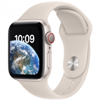 Apple Watch SE GPS 44mm Caja de aluminio en blanco estrella con Correa deportiva Blanco estrella