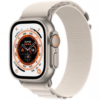 Apple Watch Ultra GPS 49mm Caja de titanio con Correa Loop Alpine Blanco estrella