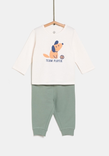 Conjunto camiseta manga larga con pantalón para Bebé TEX