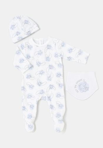 Conjunto de pijama pelele, gorrito y babero estampado de Bebé Recién Nacido Unisex DISNEY