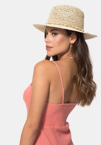 Sombrero de playa con abalorios de Mujer