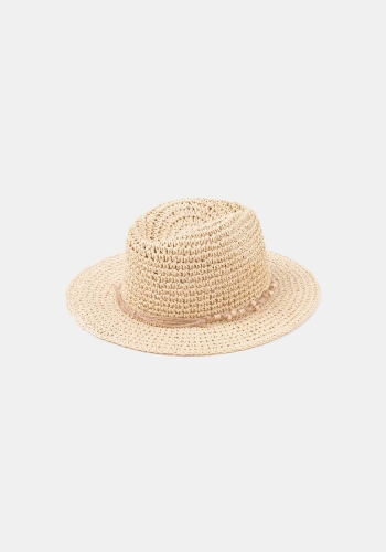 Sombrero de playa con abalorios de Mujer