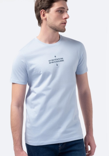 Camiseta de manga corta estampada sostenible de Hombre TEX