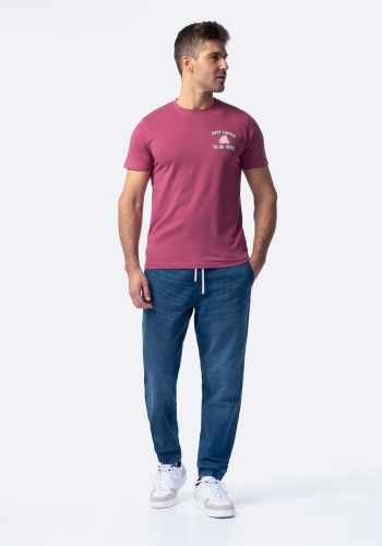 Camiseta manga corta con print delantero y trasero de Hombre TEX
