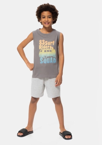 Camiseta sin manga estampada sostenible de Niño TEX