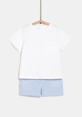 Conjunto camiseta lisa y pantalón corto de Bebé TEX