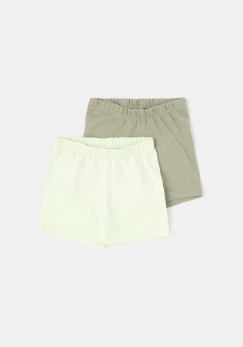 Pack 2 pantalones cortos lisos sostenibles de Bebé TEX
