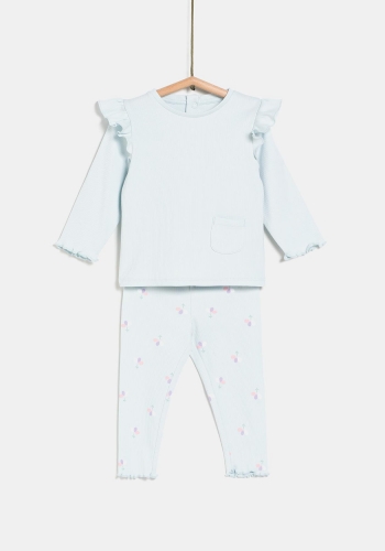 Pijama dos piezas manga larga sostenible de Bebé TEX 