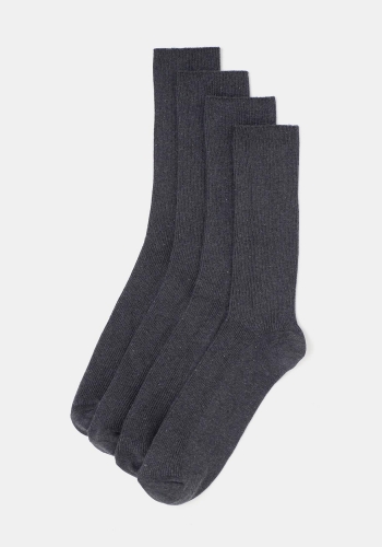 Pack 2 calcetines lisos de algodón de Hombre TEX