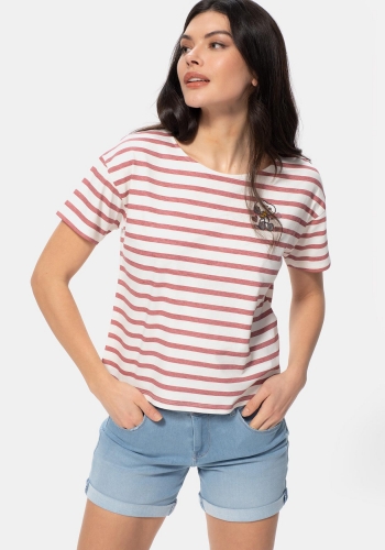 Camiseta estampada manga corta de Mujer SNOOPY