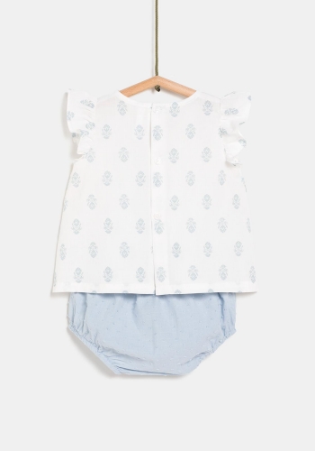 Conjunto blusa estampada y cubrepañal de recién nacida Bebé TEX