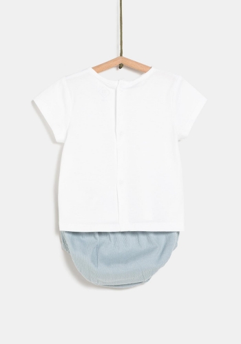 Conjunto camiseta y cubrepañal de recién nacido Unisex TEX