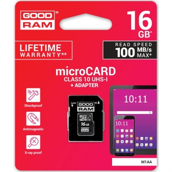 Tarjeta Goodram Micro SD 16GB con Adaptador