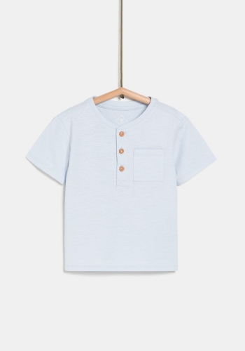 Camiseta manga corta con cuello henley de Bebé TEX