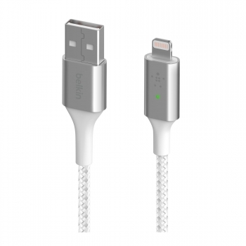 Cable Trenzado Belkin Lightning a USB-A 1m - Blanco