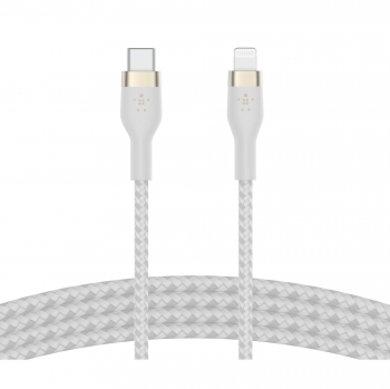 Cable de Silicone Belkin Lightning a USB-C 1m - Blanco