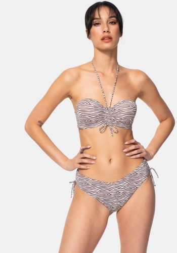 Top de bikini bandeau estampado de Mujer TEX