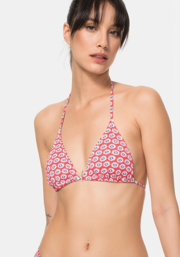 Top de bikini triángulo estampado de Mujer TEX