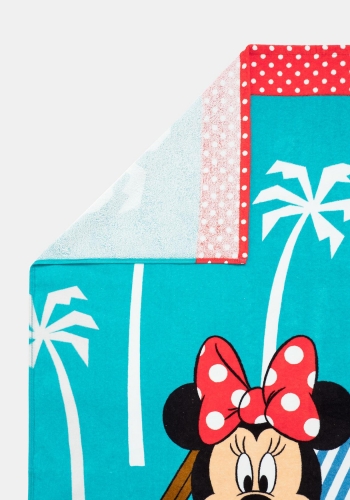 Toalla de Playa Infantil de Algodón Estampada 150x75 cm Minnie Mouse DISNEY Azul