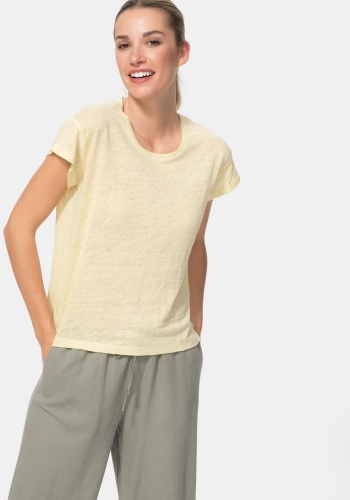 Camiseta de lino con aberturas laterales de Mujer TEX