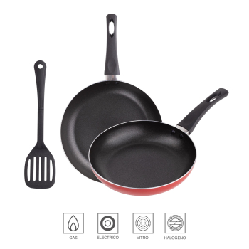 Set 2 Sartenes RENBERG Redly, Antiadherente, de Aluminio, 20-24 cm + Rasera Ranurada