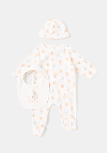 Conjunto pijama pelele babero y gorrito recién nacido Unisex DISNEY
