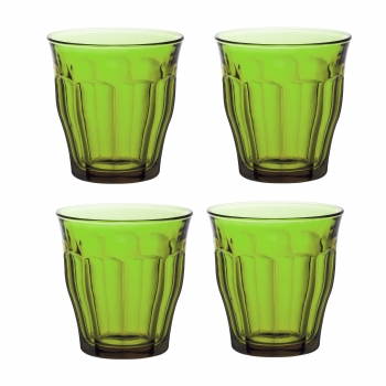 Set de 4 Vasos de Vidrio Templado DURALEX Picardie 25 cl - Verde