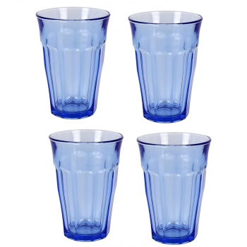 Set de 4 Vasos de Vidrio Templado DURALEX Picardie 36 cl - Azul