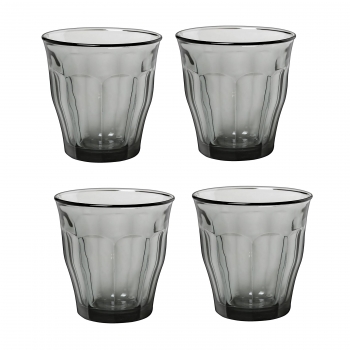 Set de 4 Vasos de Vidrio Templado DURALEX Picardie 25 cl - Gris