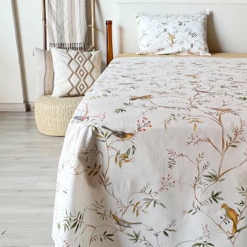 Juego de Sábanas de Algodón 3 Piezas Cama 90 cm ALO HOME Blanco