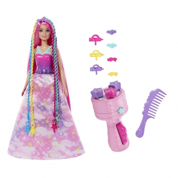 Barbie Dreamtopia Muñeca Princesa Con Trenzador de Pelo +3 años