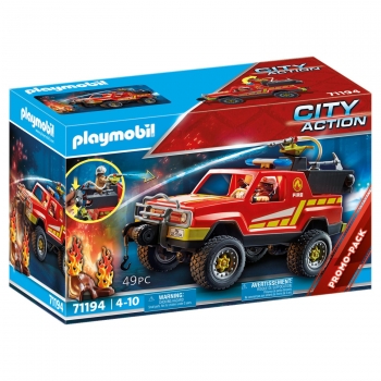 PLAYMOBIL Pick-up y Bombero +4 años - 71194