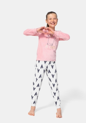 Pijama dos piezas aterciopelado estampado de Niña TEX